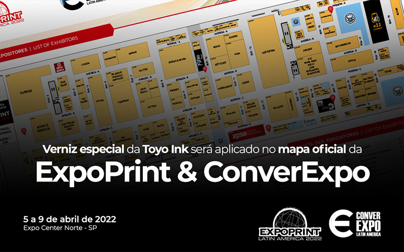 Verniz especial da Toyo Ink será aplicado no mapa oficial da ExpoPrint & ConverExpo